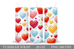 Hearts Tumbler Design. Colorful Hearts Tumbler Sublimation Product Image 1