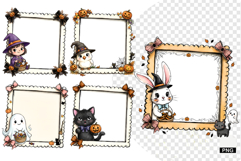 Cartoonish Halloween Frames PNG Product Image 1