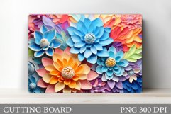 3D Flowers Cutting Board. Flowers Kitchen Cutting Board Product Image 1