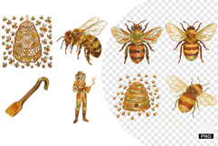 Autumn Bees Garden Clipart Product Image 1