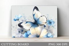 Butterfly Cutting Board. Flowers Cutting Board Sublimation Product Image 1