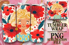 Graceful Watercolor Floral Tumbler Wrap 20oz Product Image 1