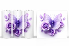 Butterfly Tumbler Sublimation. Flowers Tumbler Design Product Image 2