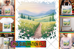 Fun Tote Bag Art PNG, Spring Product Image 1