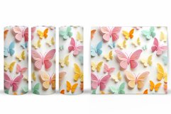 3D Butterflies Tumbler Wrap. Butterfly Tumbler Sublimation Product Image 2