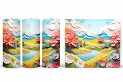 Spring Landscape Tumbler Design. Flowers Tumbler Sublimation Product Image 2