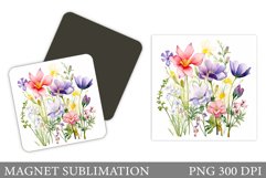 Flowers Magnet Design. Wildflowers Magnet Sublimation Product Image 1
