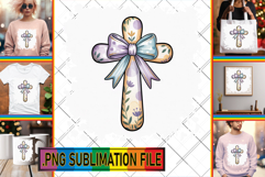 Unique PNG Designs for Gifts, Cross and Bow Product Image 1