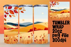 20oz Tumbler Wrap Design | Fall Watercolor Sublimation Product Image 1