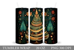 Christmas Tree Tumbler Design. Christmas Tumbler Sublimation Product Image 1