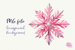 4 Pink Snowflakes PNG | Snowflake Coquette Christmas Clipart Product Image 4
