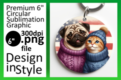 Whimsical Round Design for Coasters , Dog and cat Product Image 1