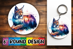 Whimsical Circle Keychain Design, Animals Art Product Image 1