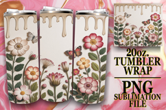 COZY VIBES 20oz TUMBLER WRAP, 3D Flowers Product Image 1