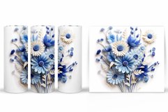 3D Flowers Tumbler Design. Flowers Tumbler Wrap Sublimation Product Image 2