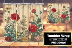 Retro Flower Pattern Sublimation Tumbler - 20oz Magic Product Image 1