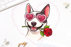 Funny Bull Terrier with Rose Product Image 3