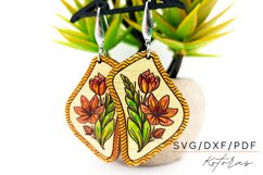 Asimetric Engraved Earrings Digital Download Product Image 1