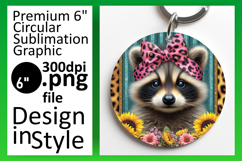 Chic Circle PNG Car Coaster Design , Cute Animals Product Image 1