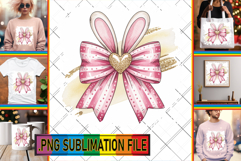 Playful TSHIRT Gift Ideas PNG, Easter Bow Product Image 1