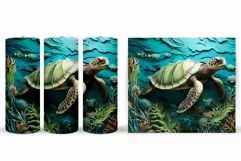 3D Turtle Tumbler Wrap Design. Turtle Tumbler Wrap Design Product Image 2