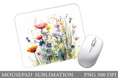 Wildflowers Mouse Pad Sublimation. Flowers Mouse Pad Design Product Image 1