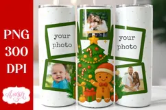 Christmas Photo tumbler wrap sublimation, Gingerbread man Product Image 1