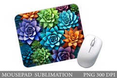 Succulents Mouse Pad Sublimation. Plants Mouse Pad Desig Product Image 1