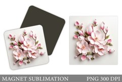 Flowers Magnet Design. Flowers Spring Magnet Sublimation Product Image 1