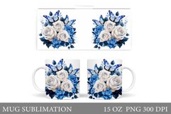 Butterflies Mug Sublimation. Flowers Mug Design Product Image 1