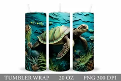 3D Turtle Tumbler Wrap Design. Turtle Tumbler Wrap Design Product Image 1
