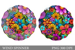 Colorful Flowers Wind Spinner. Flowers Spinner Design Product Image 1