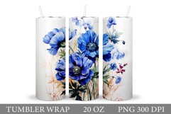 Flowers Tumbler Wrap Design. Sublimation Tumbler Flowers Product Image 1