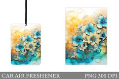 Flowers Car Air Freshener. Alcohol Ink Car Air Freshener Product Image 1