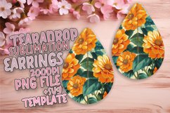 Dynamic Blossom Bliss Sublimation Teardrop Earring Design Product Image 1