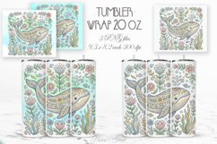 Boho ocean whale pastel straight tumbler 20oz wrap designs Product Image 1
