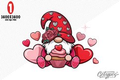 Valentine Gnome Sublimation Clipart - High Quality Design Product Image 1