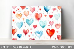 Colorful Hearts Cutting Board. Valentines Cutting Board Product Image 1