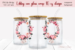 Boho Valentine pattern Libbey Can Glass Wrap 16oz design png Product Image 2