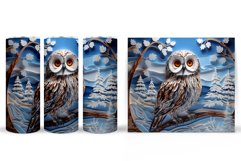 Owl Quilling Tumbler Sublimation. Winter Owl Tumbler Design Product Image 2