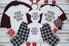 Christmas Family Matching Group Flat Lay T-Shirt Mockups Product Image 1