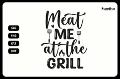Grill Pot Holder Quotes SVG | BBQ Saying - Meat Me Product Image 3