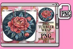 Spring Denim Floral Tumbler Wrap 20oz Product Image 1