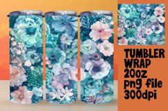 Floral Tumbler Wrap 20oz Sublimation Design PNG Product Image 1