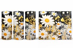 Daisy Flowers Tumbler Design. Floral Tumbler Sublimation Product Image 2