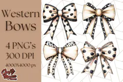 Western Style Bow PNG, Cute Cowboy, Cowgirl Coquette Png Product Image 1