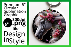 Elegant Circle Design Keychain Template , Horse Product Image 1