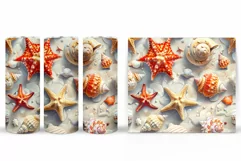 3D Starfish Tumbler Sublimation. 3D Seashell Tumbler Design Product Image 2