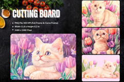 Cat Cutting Board Cat Flower Pet Animal Chopping Board_123 Product Image 1