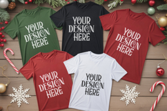 Christmas Family Matching Group T-Shirt Mockups | Holiday Fl Product Image 1